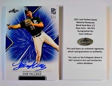 DOM HELLMAN (RC AUTO #1/1) 2021 Leaf Perfect Game National Showcase BLUE #BA-DH1
