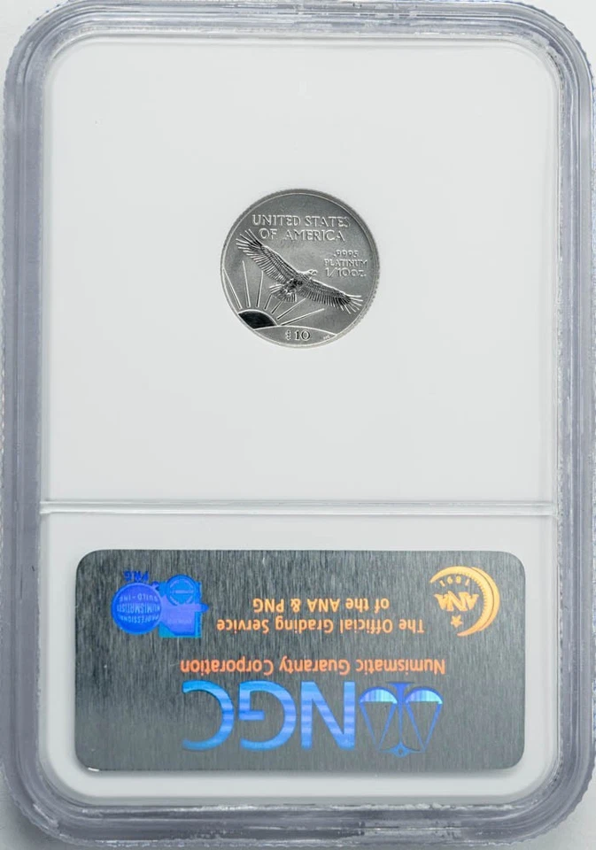 2003 $10 Statue Of Liberty Platinum Eagle MS69 NGC 950752-16 - Image 2 of 3