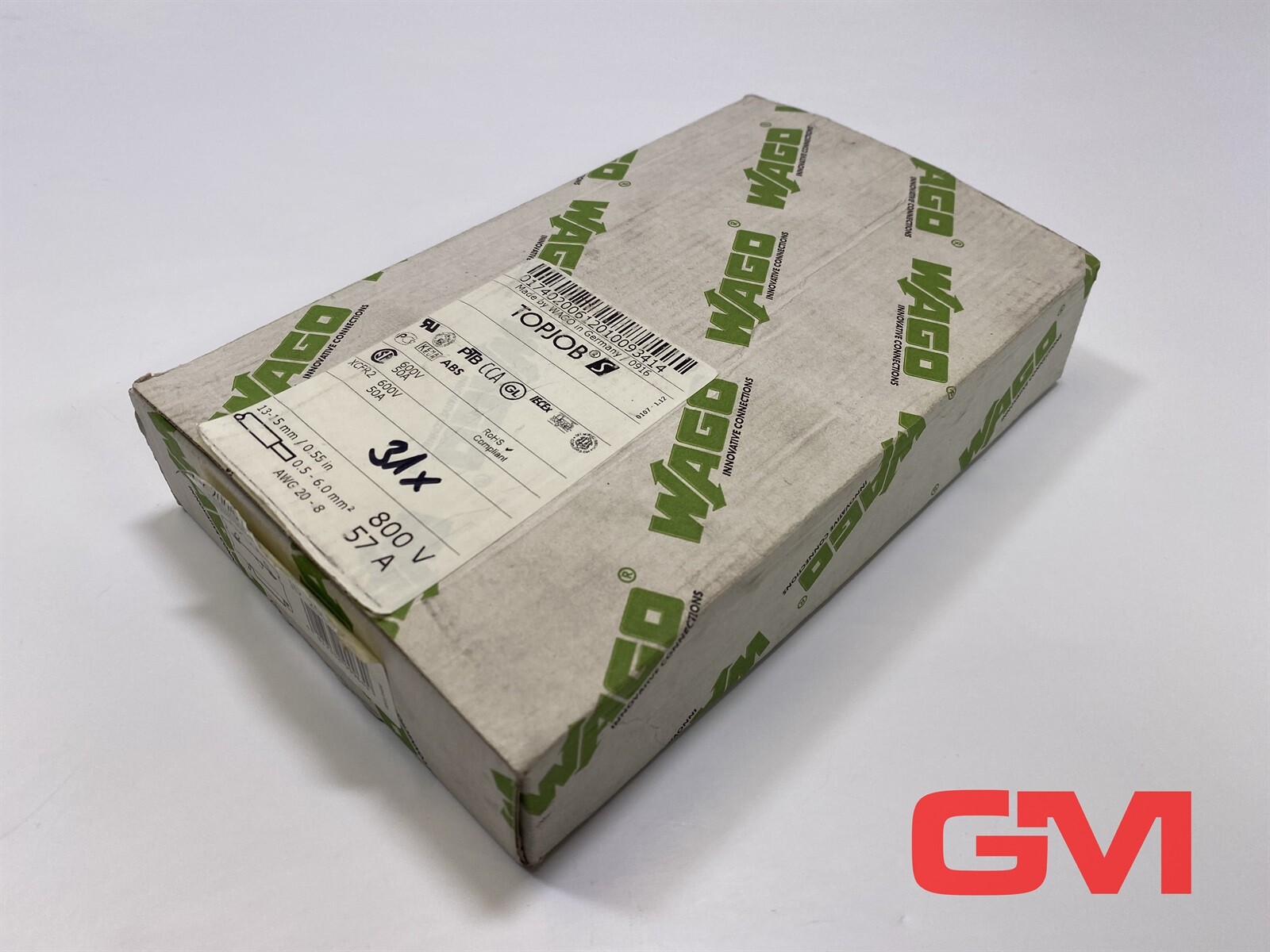 Ve 31x Wago 2-Way Feed-Through Terminal 2006-1201 57A 800V