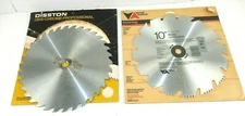 Lot of 2 10" Combination Saw Blades 5/8"  Vermont American (NEW) Disston (Used)