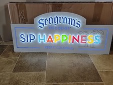 Seagram's Sip Happiness LED Light Beer Sign Tiki Bar Tropical Jamaican Me Happy