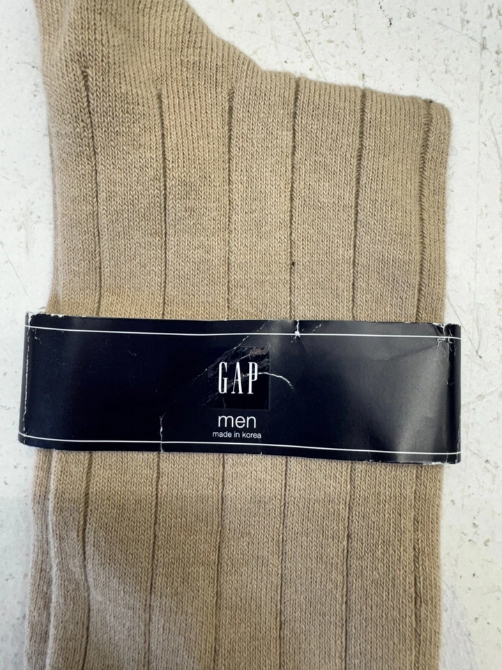 Gap Beige Ribbed 1 Pair Dress Socks Mens One Size - Image 2 of 3