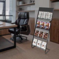Office Newspaper Rack Magazine Stand Literature Holder Book Magazine Display NEW