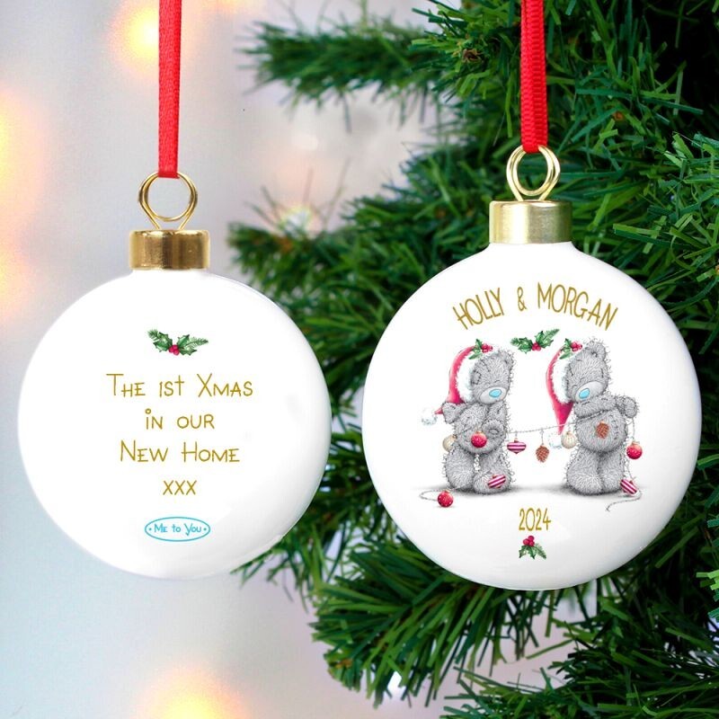 Personalised Ceramic Xmas Bauble Me to You Couples 1st Christmas Decoration  Gift