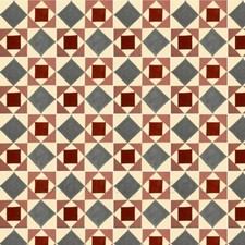 1:12th Large Red And Grey Geometric Design Tile Sheet With White Grout