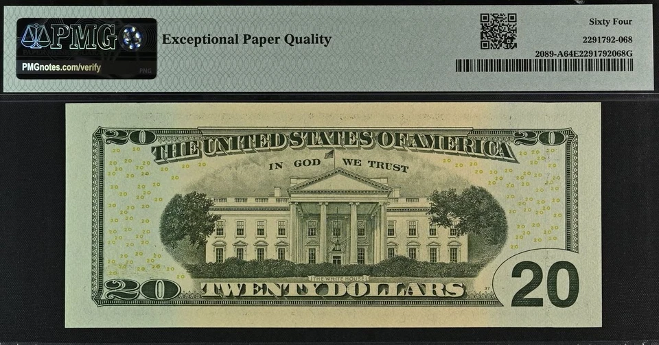 2004 $20 Boston FRN PMG 64EPQ birthday three digit low serial number 00000812 - Image 3 of 3