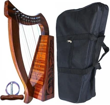 24" Diagonal 12 Strings ROSEWOOD HARP Irish Celtic Style with Bag