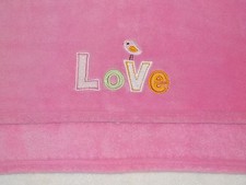 Carters Just One You Baby Blanket Love Bird Pink Fleece