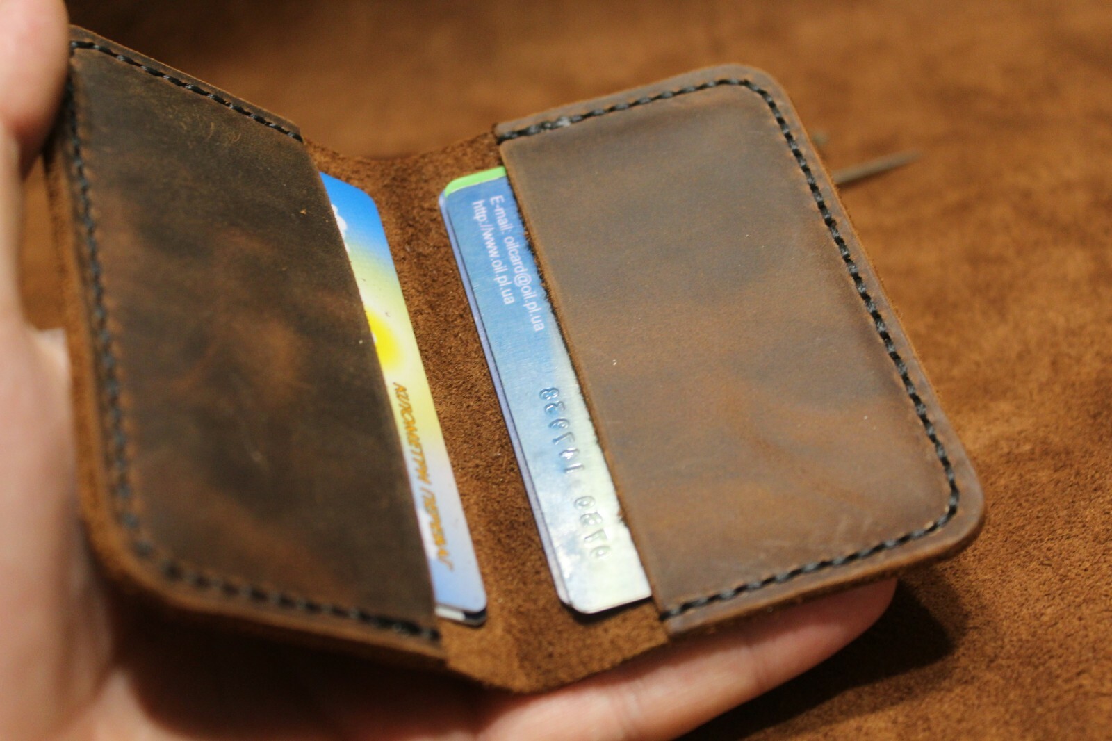 Victorinox Leather Credit Card Sleeve Holder Slim Leather Wallet handmade eBay