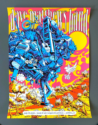 Dave Matthews Band Poster Gilford NH July 17 2024 S/N AP x/75