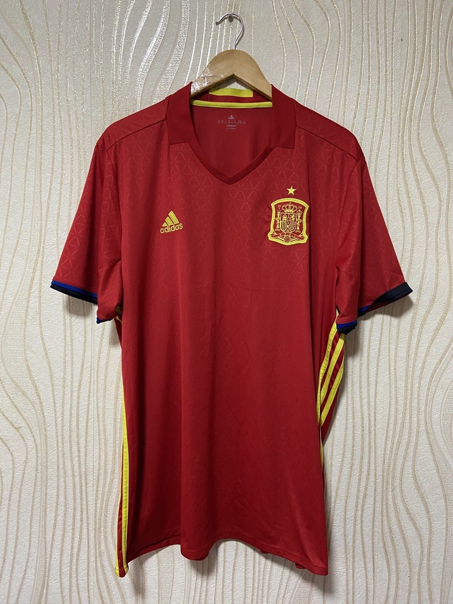 SPAIN 2016 2017 HOME FOOTBALL SHIRT SOCCER JERSEY ADIDAS AI4411 sz
