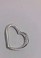 Silver Tone Cut Out Heart Slide Pendant