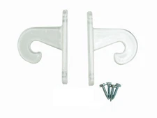 1" Mini Blind CLEAR HOLD DOWN Hooks BRACKETS for Doors (One Pair)