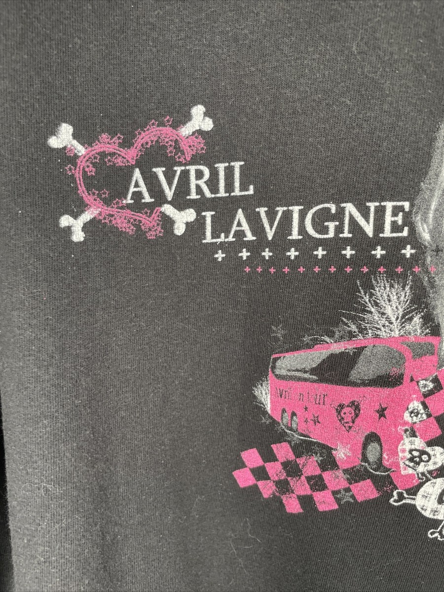 T-Shirt Tournée The Best Damn Tour Avril Lavigne 2008 - Manches Courtes Noir - Tailles S à 4XL - Neuf Avec Étiquette