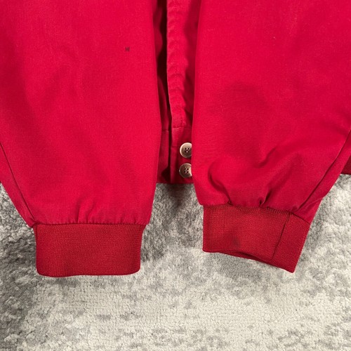 Vintage Haband Jacket Mens Large L Red Bomber Zip Button Collar Y2K Streetwear - Picture 4 of 14
