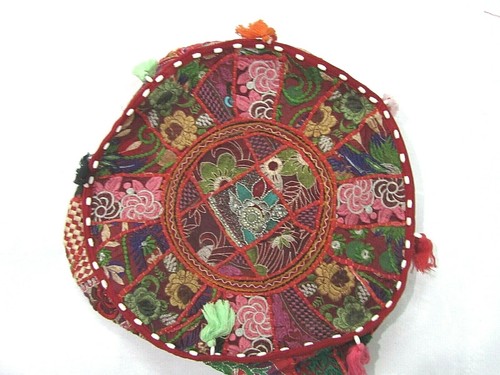 Khambadiya Floral Patchwork Round Bean Bag Pouf Ottoman Pouffe Cover Seat Stool - Picture 52 of 90