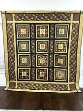 Vtg Handstitched King Quilt Months EUC