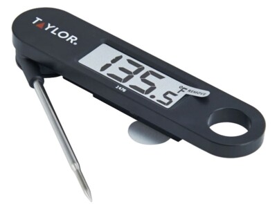Taylor Precision Products 1476 Digital Folding Probe Thermometer (Black)