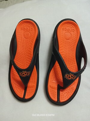 Crocs Unisex Baya Flip Flop Slip On Thong Sandals Black 