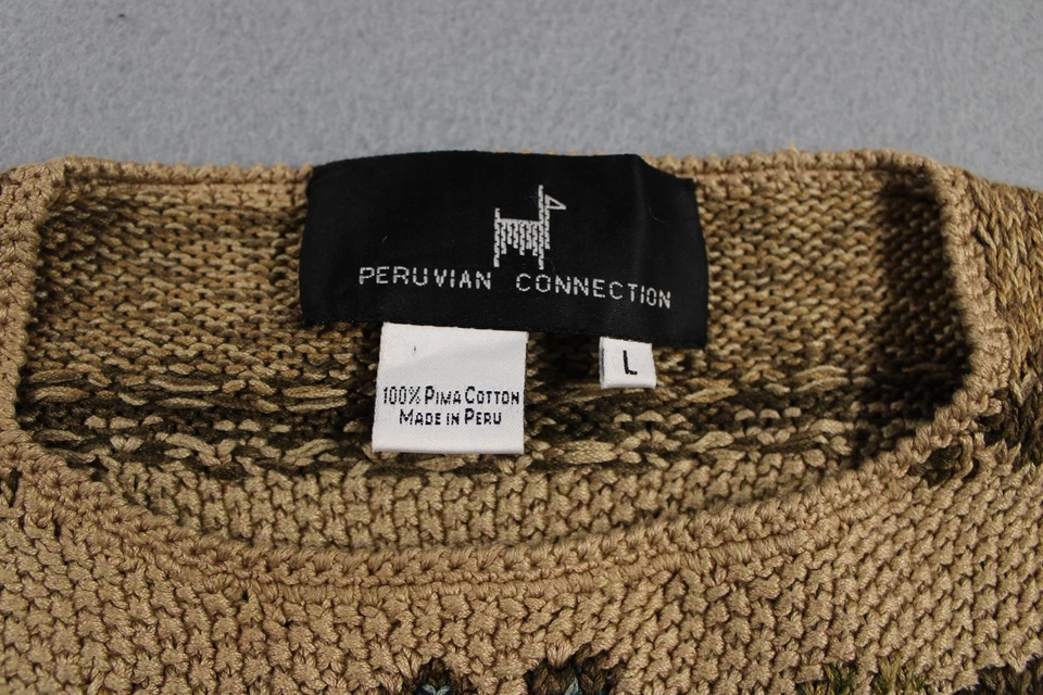 Suéter Peruvian Connection Mujer Grande Tejido Pullover Multicolor Algodón Pima Foto 4 de 4