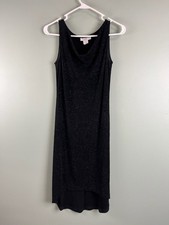 VTG Alyn Paige Black Sparkly Maxi Dress XS/S Whimsigoth Fairy Goth Prom USA Made
