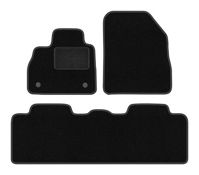 Fußmatten Automatten Velours Schwarz für Renault Espace V 2015- 3-tlg