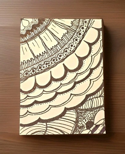 ACEO OOAK Ink Black And White "BEE CURIOUS" Original  Abstract V.MC