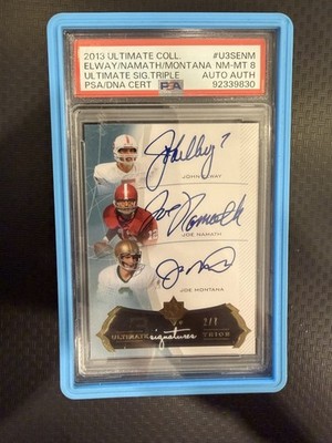 John Elway, Joe Montana, Joe Namath AUTO /8 - 2013 Ultimate Collection