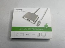 Lightning to HDMI VGA Audio Adapter Converter Cable Plug and Play 2 in 1