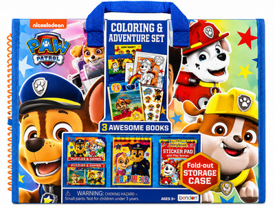 Paw Patrol Coloring Adventure Set Tri Fold Storage Case Bendon NEW Kids FREE SHP
