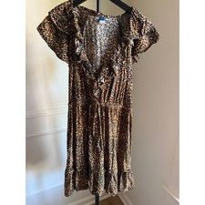 Old Navy Leopard Print Ruffle Mini Dress Size Large