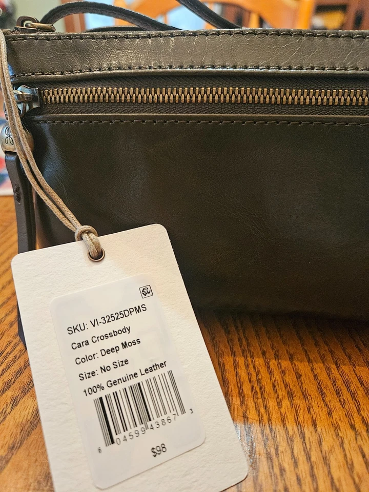 HOBO Cara Deep Moss Leather Small Crossbody Bag NWT - Image 4 of 4