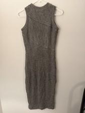 Plenty by Tracy Reese Dress XS Gray Ribbed Sweater Sleeveless Lined