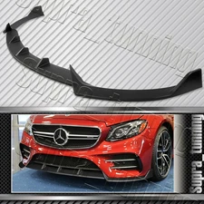 Matt Black Front Bumper Spoiler Splitter Lip Fit 2017-2020 Mercedes E-Class W213