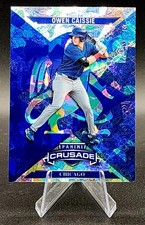 2025 Panini Crusade Owen Caissie Crusade Blue Cracked Ice #76 Cubs