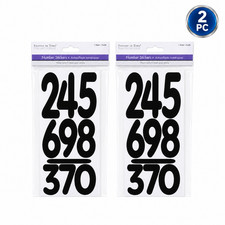 Pack of 2 Large Black Number Stickers 3.5 Inch Photo Safe Craft Sheet