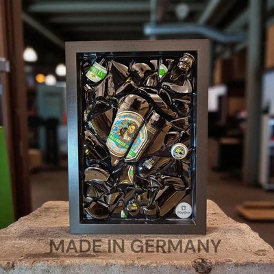 Augustiner Broken Bottle Art 3D Epoxy Wandbild Bier Bar Deko 20x30 Wall Hanging
