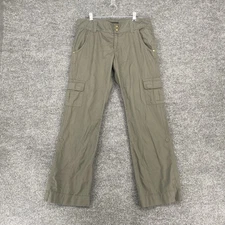 Sanctuary Clothing Womens Sz 28 Army Green Pants 100% Cotton Cargo Roll Tab Leg