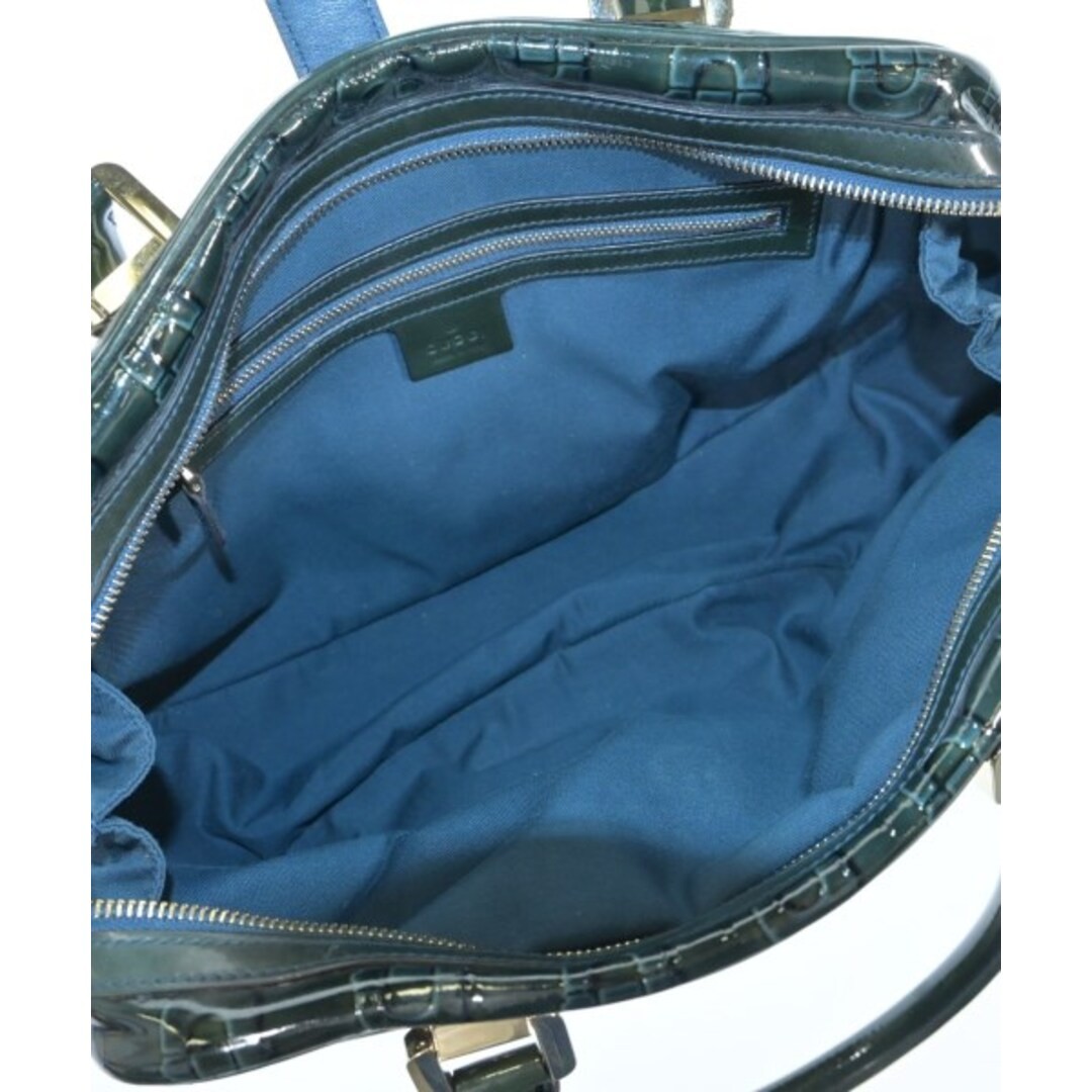 Gucci Green Leather Handbag Women Used Sailor Bag Free Shipping thumbnail 3