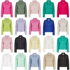 Amara Reya Women's Stretch Denim Jacket | Button Up Casual Lightweight Jacket
