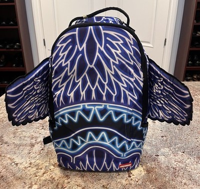 Sprayground Wings of the Neon Slayer DLX Backpack Purple Blue Neon Wing Party