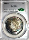 CACG MS-63 1904-O Morgan Silver Dollar Gorgeous, Rich Toning w/ Vibrant Accents!