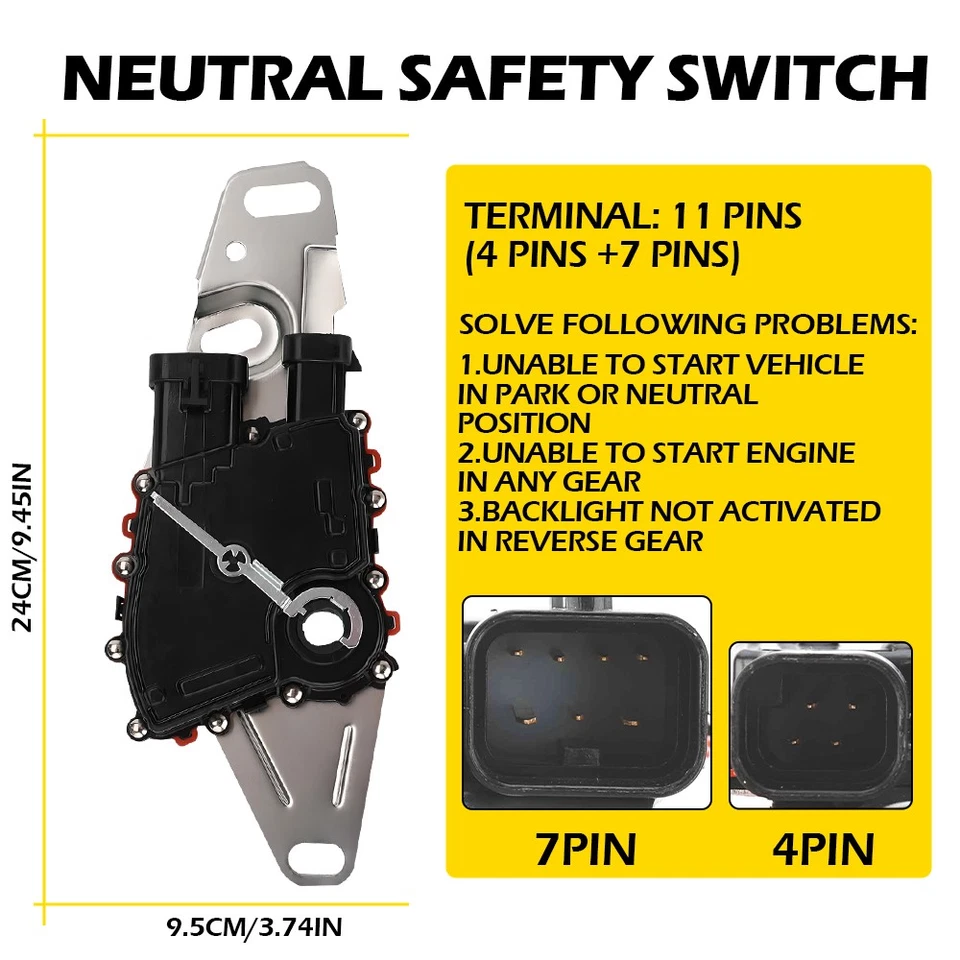 For 1999-2003 GM Chevy/GMC TRANS 4L60E Park Neutral Safety 12450016 Switch - Imagem 3 de 4