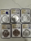 2021 Morgan & Peace $1 6-Coin Set NGC MS70 FDOI 100th Anniversary Complete