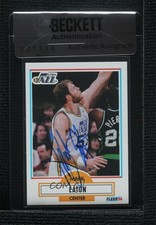 BAS 1990-91 Fleer Mark Eaton #184 Seal of Authenticity Auto 3c7
