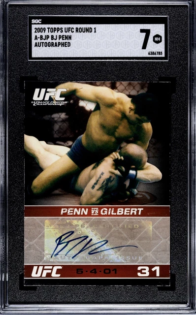 2009 Topps Round 1 UFC BJ Penn Rookie Auto SGC 7