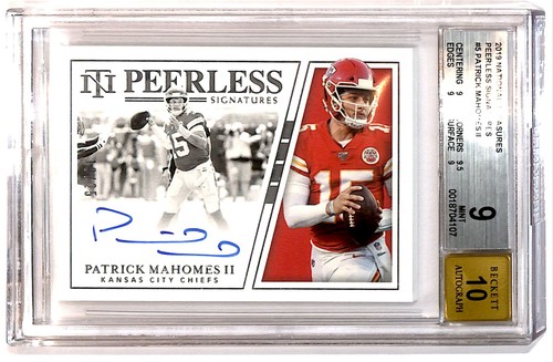 2019 National Treasures Peerless 10/25 Patrick Mahomes Auto BGS 9 R6220J