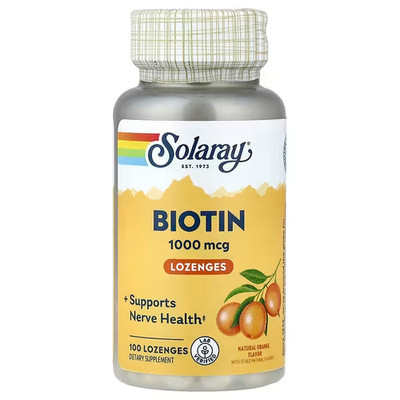 Solaray Biotin 1,000 mcg, 100 Orange Lozenges