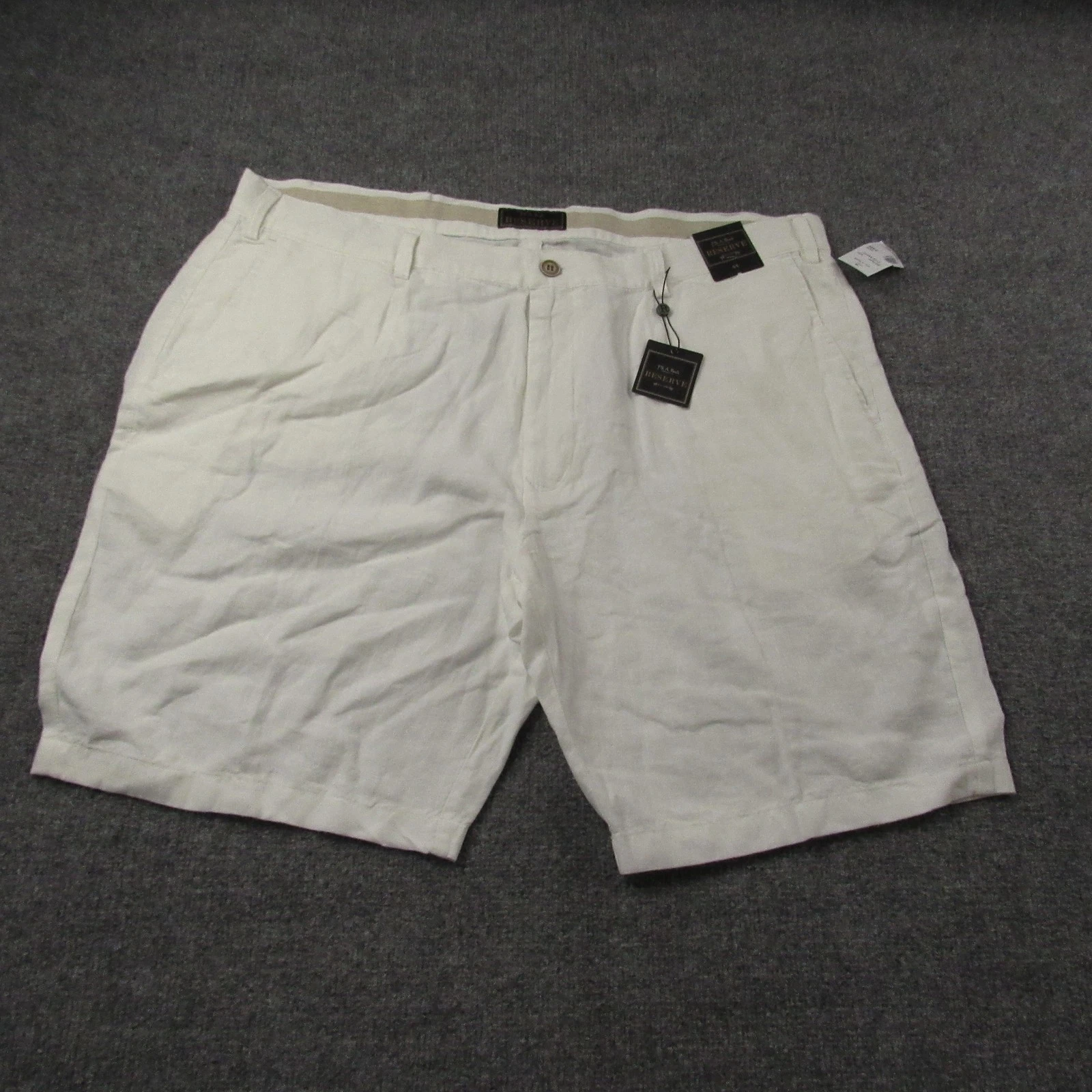 Jos A Bank Reserve Shorts Mens 44x10 White Flat Front Linen Summer Beachwear