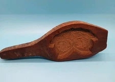 Vintage Asian Hand Carved Wood Mooncake Mold With Two Peaches "Double Happiness"